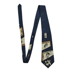 Monopoly Navy Polka Dot Graphic Tie Unisex Board Game Print Vintage Style Play